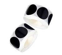 Gatuida 2 piezas Etiquetas Adhesivas Redondas Negras Unidades por Rollo para Oficina Aula y Cocina Papel Couché Resistente Superficie para Escribir y Personalizar Etiquetas