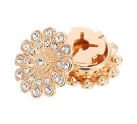 Gatuida 2 Piezas Flower-shaped Rhinestone Button Covers Detachable Alloy Cufflink Jewelry For Shirts Jackets Ties Unisex Accessory
