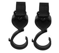 Gatuida 2 Piezas Gancho para Cochecito Niña con Diseño Corazón Rotación Antideslizante para Bolsas y Organizador Accesorio Resistente para Colgar Bolsas de Supermercado y Carrito