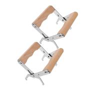 Gatuida 2 piezas Herramienta Profesional para Apicultores Abrazadera de Acero para Colmena con Mango Ergonómico de Madera Equipo Apícola para Manejo Seguro y Cómodo de Marcos de Colmena