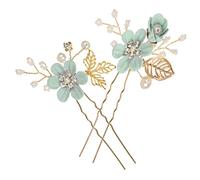 Gatuida 2 Piezas horquilla de boda tenedores horquillas fiesta present Armada alfiler accesorios para el cabello de dama de honor accesorios para el cabello de boda para novias aleación Green