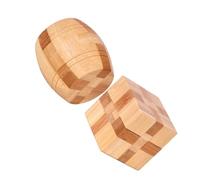 Gatuida 2 Piezas Juguete Intelectual de Bambú Candado Luban y Ming de Ensamblaje Educativo para Mayores de Años Rompecabezas Seguro y Duradero para Desarrollo Cognitivo y Coordinación