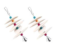 Gatuida 2 Piezas Juguete Masticable para Pájaros Hueso de Sepia y Cadena | Apto para Jaulas, Incluye Campana, para Loros y Mascotas Pequeñas, Mezcla en Polvo para Alimento Color Aleatorio