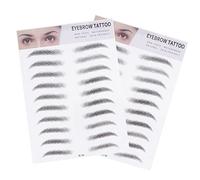 Gatuida 2 piezas Pegatinas de Cejas Artificiales Imitación Realista de Negro Fácil Aplicación y Larga Duración para Mujeres y Hombres Perfilador para Cejas Escasas