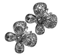 Gatuida 2 piezas Pinzas para Cabello de Cristal con Diseño de Mariposas Accesorio Decorativo Elegante para Mujeres para Fiestas y