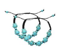 Gatuida 2 piezas Pulsera de Tortuga Tejida de Turquesa Ajustable para Mujeres de Joyería y Elegante con Diseño Único Significativo para Ocasión