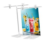 Gatuida 2 Piezas Soportes Ajustables para Carteles Mesa o Suelo Soportes Verticales y Horizontales Inoxidable y Plástico Exhibidor de Publicidad para Bolsas y Arte