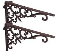 Gatuida 2 piezas Soportes Estantería de Hierro Decorativos con Diseño Floral Escuadras Metálicas Resistentes para Balda Soporte Estantes Pared para DIY