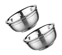 Gatuida 2 piezas Tazones de Acero Inoxidable de Doble Capa Resistentes al Calor Capacidad para Sopa Fideos y Arroz Diseño Antiescaldado para Cocina y Comedor