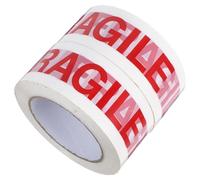 Gatuida 2 rollos Cinta de Embalaje Frágil Blanca con Letras Rojas Adhesiva Resistente y Fuerte para Envío Etiquetas de Advertencia para Paquetes Delicados y Mudanzas