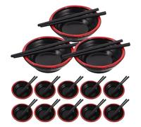 Gatuida 20 Juegos Mini Dollhouse Japanese Ramen Bowl and Chopsticks Playset Plastic Tiny Food Bowls For Role-Playing Cooking Games Toy Accessories