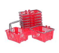 Gatuida 20 Piezas Juguetes De Cesta De Compras Simuladas Chicas Cesta De Merienda En Miniatura Mini Cesta De La Compra Varios Pequeña Cesta De Juguetes Diminuto Rojo El Plastico