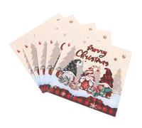 Gatuida 20 Piezas Servilletas de Papel Desechables de Navidad con Diseño de Duende y Cuadros Unidades Servilletas Infantiles para Fiestas y Decoración de Mesa Festiva