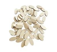 Gatuida 200 Piezas de Recortes Ovalados de Madera Mdf Beige para Manualidades Creativas DIY y Adornos Ligeros para Proyectos de Arte en Pared y Navidad