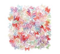 Gatuida 200 Unidades Cuentas Lazo Transparente para Manualidades Cuentas Espaciadoras para Joyería Colgantes Planos para Decoración de Clips Fundas de Teléfono y Scrapbooking