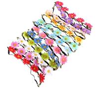 Gatuida 24 Piezas Diadema de Guirnalda Floral Bohemia de Margaritas para | Tejido Blanco, Ajuste Elástico Cómodo, Estilo Dulce y Elegante, Adecuado para Festivales Estilo Aleatorio