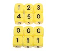 Gatuida 24 Piezas Juego de enseñanza de matemáticas números matemáticos Dados Aprendiendo Cubos de Bolsillo Dices Juegos Dices Accesorios número de Dados Juegos de Dados Acrílico Amarillo