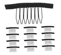 Gatuida 24 Piezas Peines de Peluca con Dientes Clips de Sujeción Negros para Gorras de Malla Accesorios para Pelucas y Extensiones Diseño Ligero y Duradero para Uso Prolongado