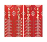 Gatuida 24 Piezas Rojo de Año Estilo Chino Sobres Rojos Elegantes para Dinero Mensajes de Suerte y Bendición Festival de Primavera