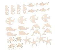 Gatuida 28 piezas de Madera de Animales del Océano para Manualidades DIY Decoración de Hogar Proyectos de Arte y Decoraciones Personalizadas