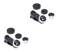 Gatuida 2piezas Lente De Cámara Móvil Lente Gran Angular Macro y Ojo De Clip para Smartphones x Color Plata