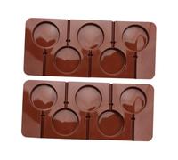 Gatuida 2piezas Molde De Silicona Redondo Para Piruletas Resistente Horno Microondas Moldes Diy Chocolate Galletas Pastelería