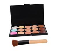 Gatuida 2piezas Paleta De Correctores y Polvos Multifunción Para Maquillaje Con Brocha Duradero Para Rostro Uso Profesional y Doméstico Accesorio Esencial Para Belleza Facial Femenina