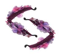 Gatuida 2piezas Pinzas para Tela Forma de Plátano Flores Moradas Accesorios de Tela para Cabello Soporte Seguro y Elegante para Coletas Gruesas Pinzas para Peinado para Mujer