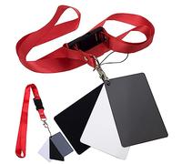 Gatuida 2piezas Tarjetas De Colores para Fotografía y Vídeo Comprobador De Color con Correa Cuello Tarjeta De Balance De Blancos para Exposición