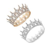 Gatuida 2piezas Tiara Barroca De Brillantes Diadema Vintage Para Bodas Cumpleaños y Celebraciones Diseño Elegante y Cómodo Para Adultos