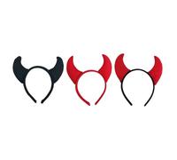 Gatuida 3 Diademas de Tela Negras con Cuernos Demoníacos, Accesorio Creativo para Fiesta de Halloween y Año
