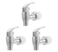 Gatuida 3 grifos dispensadores de bebidas de plástico plateado, aptos para | Boquilla dispensadora de bebidas, optimizada para cubos de agua y barriles de bebidas, funcionamiento suave, ideal para