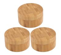 Gatuida 3 mini envases de viaje para maquillaje en polvo: estuche vacío de bambú de 30 ml para polvos sueltos con borla y tamiz para llevar en el bolso o en el viaje.