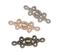 Gatuida 3 pares Botones Cierre Chinos Cheongsam de Aleación de Zinc Resistentes y Decorativos para Abrigos y Prendas Tradicionales