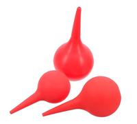 Gatuida 3 Perillas de Succión de Goma Roja para Lavado de Oídos, Resistentes Reducen Trauma Tisular, Paquete de 3 para Bebés y Niños