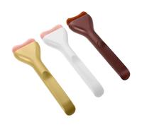 Gatuida 3 Piezas Brocha para Base Maquillaje Líquida 3 Piezas Cepillo de Belleza Plana Ultrafina Nylon Set Profesional para Rostro Café Beige Dorado Aplicación Rápida y Cobertura