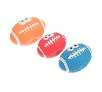 Gatuida 3 Piezas de Rugby Squeaky para Perros Pequeños Juguetes Interactivos de Látex Masticables y Resistentes Colores Aleatorios para Mantener Mascota y Feliz Color Color Aleatorio