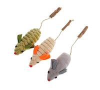Gatuida 3 Piezas Kitten Peluche con Catnip de Ratones de Juguete para Gatos de Interior Estimulación y Entretenimiento para Mascotas Material Duradero Colores Gris Beige y Verde Pastel