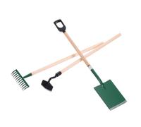 Gatuida 3 Piezas Mini azada Mini rastrillo Suministros de jardín de Hadas Toys Mini Herramienta de jardinería Mini Pala Accesorios para la casa de Juegos para De Madera
