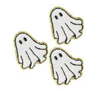 Gatuida 3 Piezas Unidades Parches Planchar Fantasmas Blancos Bordados Adhesivos Resistentes para Ropa Bolsos Sombreros Manualidades Diy Decoración Halloween