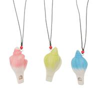 Gatuida 3 Silbatos de Agua de Cerámica - Caracola de Dibujos Animados - Recuerdos para Fiestas de Cumpleaños en Rosa, Azul y Verde - Instrumento Musical para Hacer Ruido en Festivales con Cordón -
