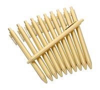 Gatuida 30 Piezas Bolígrafos Retráctiles Dorados de Plástico Herramienta Profesional para Escritura con Tinta Negra para Firmas Oficina y Regalos Corporativos