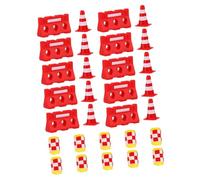 Gatuida 30 Piezas Juguete Educativo Mini Conos Vallas y Barreras Plásticas para Simulación Realista de Señales y Obstáculos de Tráfico para Aprender Normas Jugando