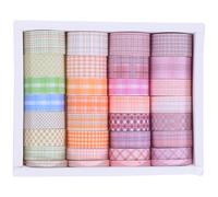 Gatuida 32 rollos Cinta Washi Decorativa de Cuadrícula Cinta Adhesiva de Papel Washi para Scrapbooking Manualidades DIY Planificación y Envoltura de Regalos cada Uno