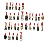 Gatuida 33 Piezas Colgante De Lápiz Labial Encanto Del Lápiz Labial Jacobo Plata Encanto De Oro Fabricación De Joyas Colgantes Encantos De Lápiz Labial Mujer Aleación