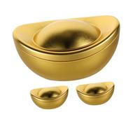 Gatuida 3piezas Caja De Dulces De Boda Creativa Caja De Hojalata Dorada Lingotes Para Dulces Como Recuerdo De Boda Para Fiestas Té Aperitivos Etc Estatua Del Yuan Bao Chino