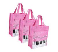 Gatuida 3piezas Compras Reutilizables de No Tejida Diseño de Notas Musicales para Profesores de Música Bolsos Portátiles para Compras