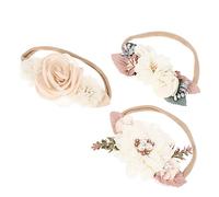 Gatuida 3piezas Diadema De Flores De Perla Para Bebés Para Fotos De Cien Días Decorativa y Creativa Banda Cabello Flores De Perla