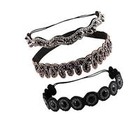 Gatuida 3piezas Diademas De Cristal y Gemas De Imitación Diseño Handmade Accesorio Elástico Para Mujeres y Niñas