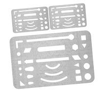 Gatuida 3piezas Escudo De Borrado Acero Inoxidable Plantilla De Dibujo Ranuras para Borrar Precisión Herramienta Gráfica para Arte y Diseño Técnico